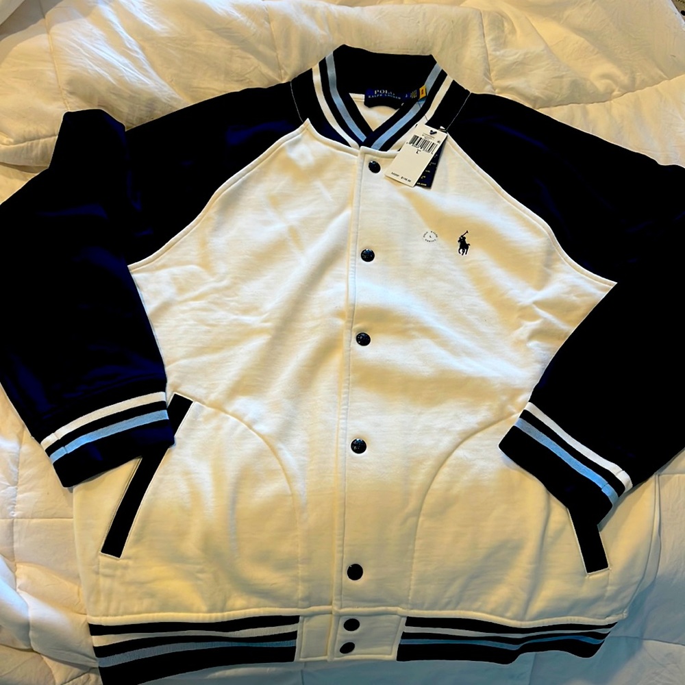 Mens Fleece Baseball Jacket in Large